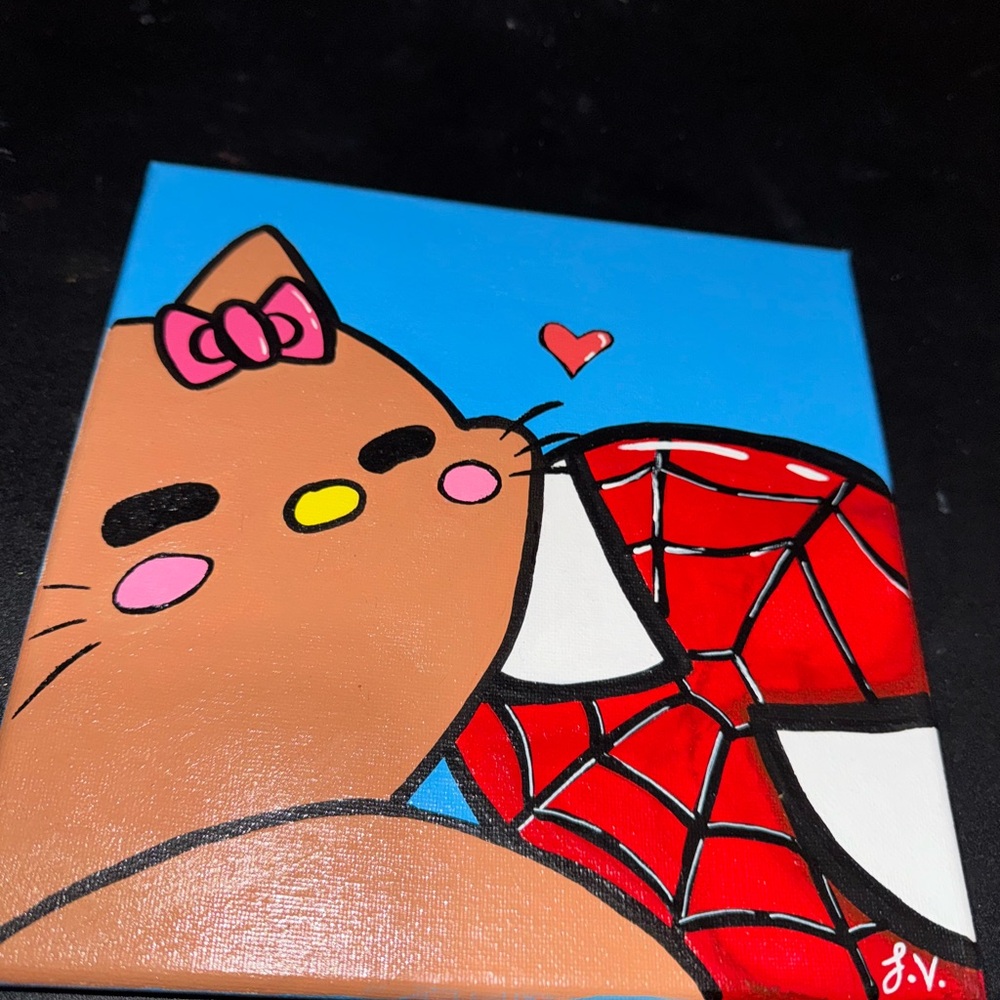 Valentine’s Spidey Painting 8x8